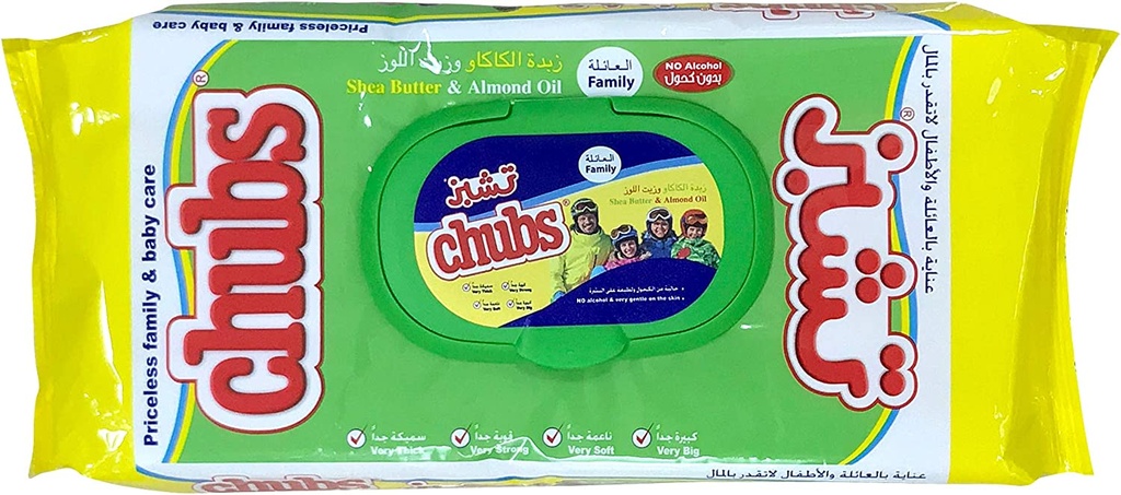 Chubs All Family 40wipes-almond Oil&shea Butter