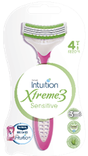 Intuition Xtreme3 Disposable Razor For Women 4 Packsuitable For Sensitive Skin3 Ultra Thin Blades Flex To Your Curveslubricating Strip With Organic Aloe + Vitamin E