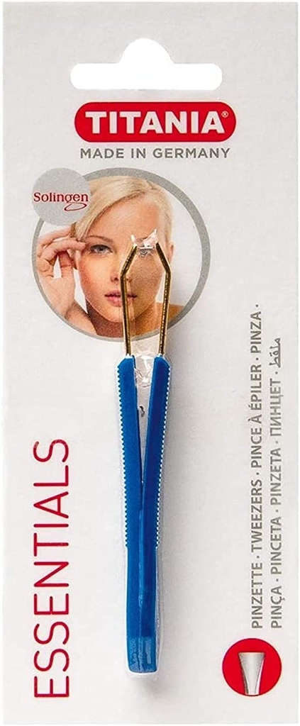 Titania G1061 Tweezers With Cover - Gold And Blue