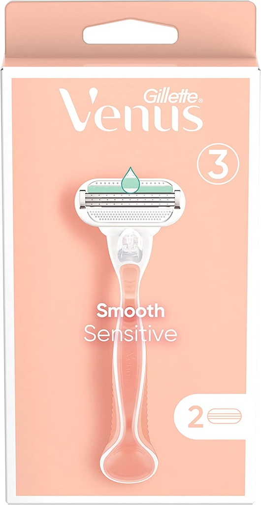 Gillette Venus Pink Smooth Sensitive Womens Razor 2 Refill Blades