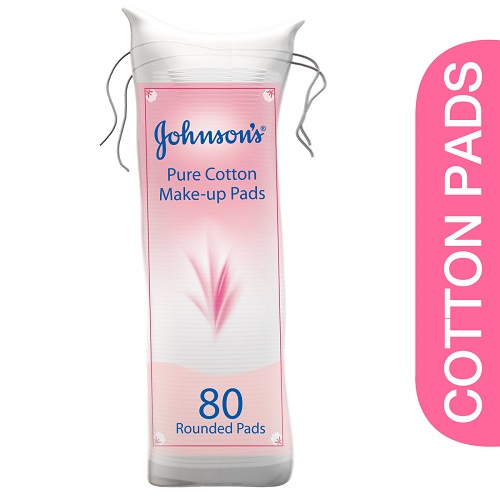 Johnson's Pure Cotton Pads Pack Of 80 Round Pads