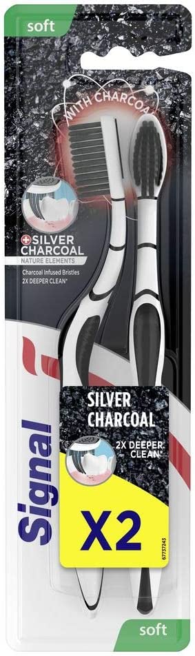 Signal Natural Elements Toothbrush Slimcare Antibacterial Charcoal