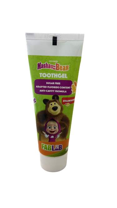 Fablab Masha and Bear Strawberry Teeth Gel For Kids 75ml