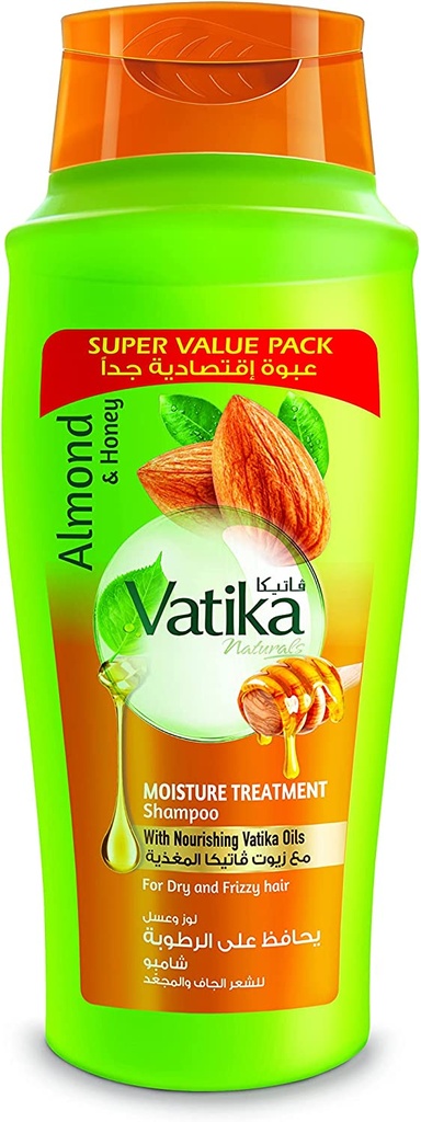 Vatika Naturals Moisture Treatment Shampoo Enriched With Almond & Honey Extracts For Dry Frizzy & Coarse Hair With Nourishing Vatika Oils - 700 Ml