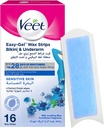 Veet Hair Remover Cold Wax Strips Sensitive Bikini & Under Arms 16s