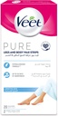 Veet Pure Legs & Body Wax Strips For Sensitive Skin Â€“ 20 Wax Strips