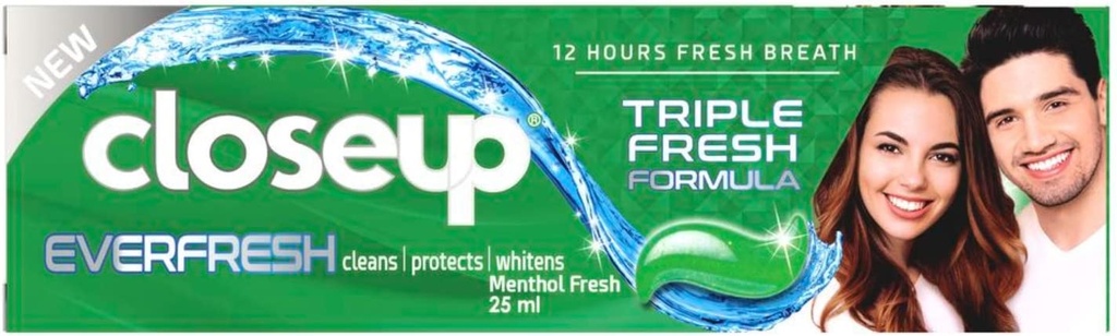 Close Up Triple Fresh Formula Anti-germ Green Gel Toothpaste 25 Ml