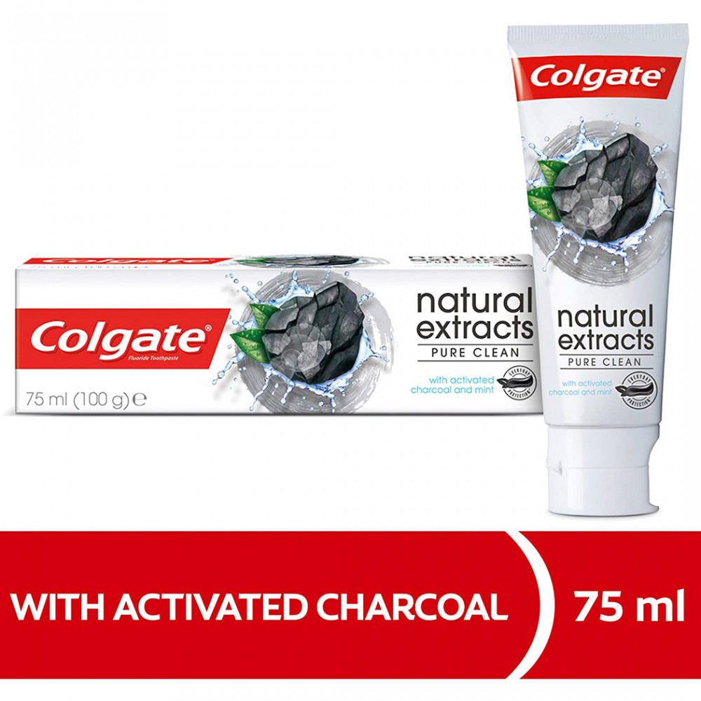 Colgate Toothpaste 75 Ml Natural Extract Pure Coal Cleaner