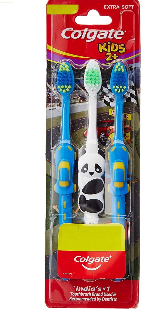 Colgate Kids Toothbrush For 2+ Years 3pcs  With Extra Soft Bristles