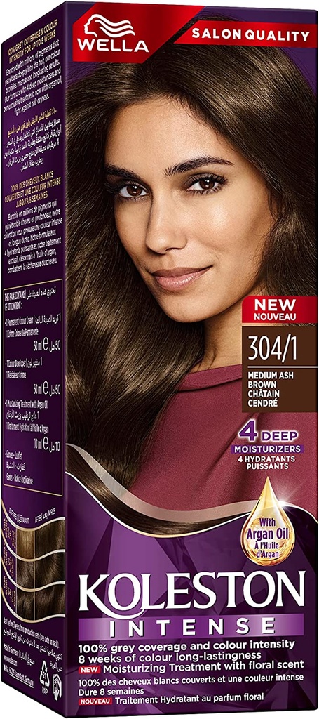 Wella Koleston Intense Hair Color 304/1 Medium Ash Brown
