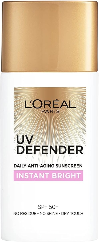 L'OREAL PARIS UV Defender Instant Bright Daily Anti-Ageing Sunscreen SPF 50 with Niacinamide
