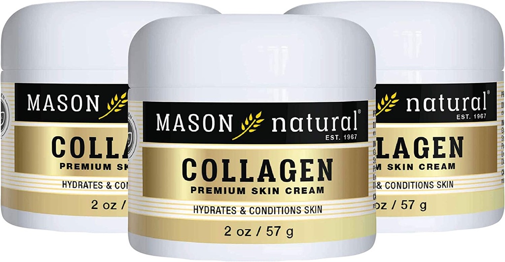 Mason Natural Collagen Beauty Cream Pear Scent 2 Ounce Jar (of 3) Pure Collagen Anti-aging Moisturizer Promote Elasticity And Strength In Skin