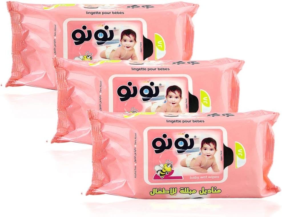 Nunu Baby Wipes Pink 3*72 Pcs