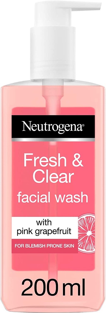 Neutrogena Fresh & Clear Facial Wash Pink Grapefruit & Vitamin C 200ml