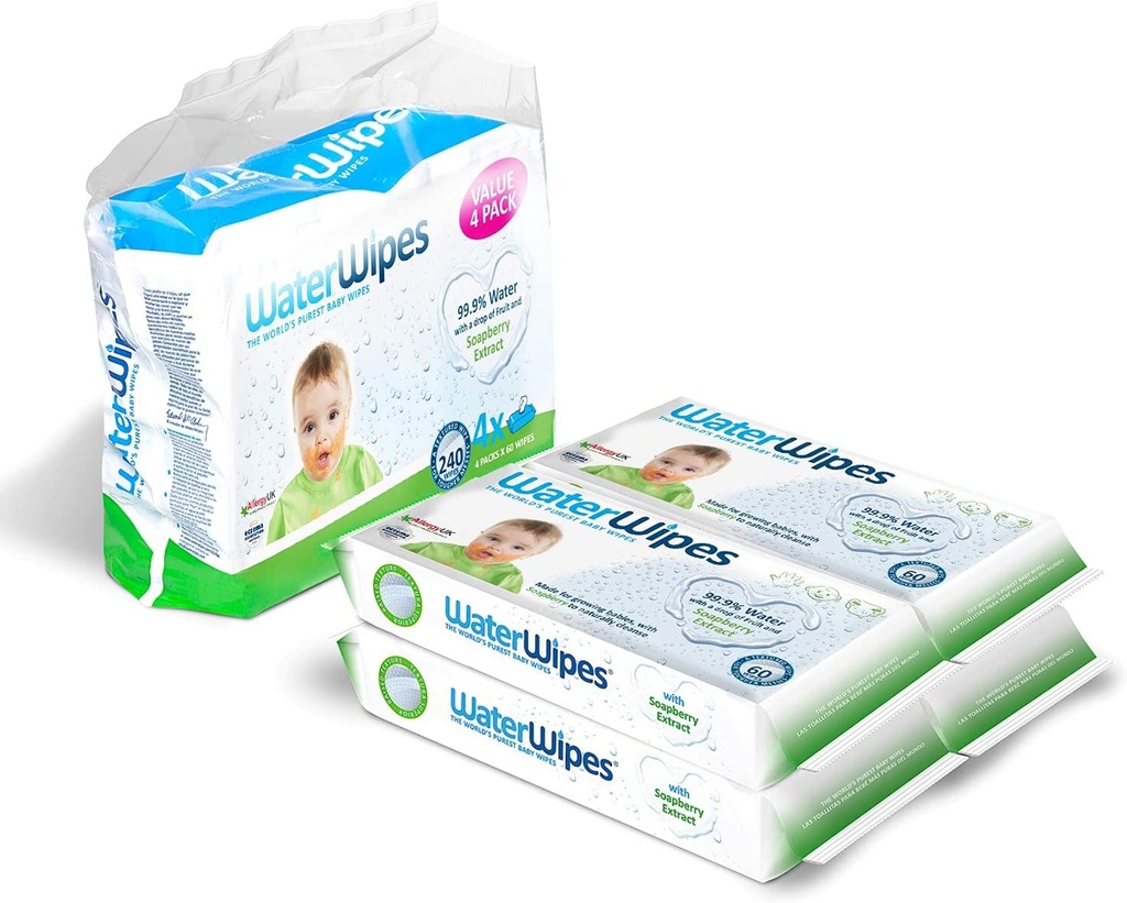 Water Wipes, 240 wipes, 4 boxes