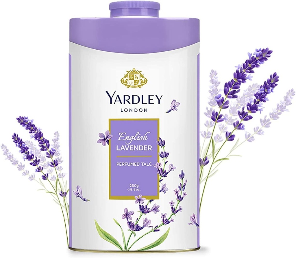 Yardley London English Lavender Perfumed Talcum Body Powder All Day Fragrance Aromatic Freshness - 250 Gm