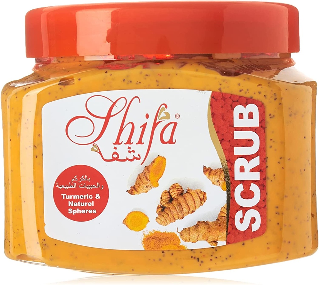 Shifa Turmeric And Natural Spheres Scrub 500 Ml Orange