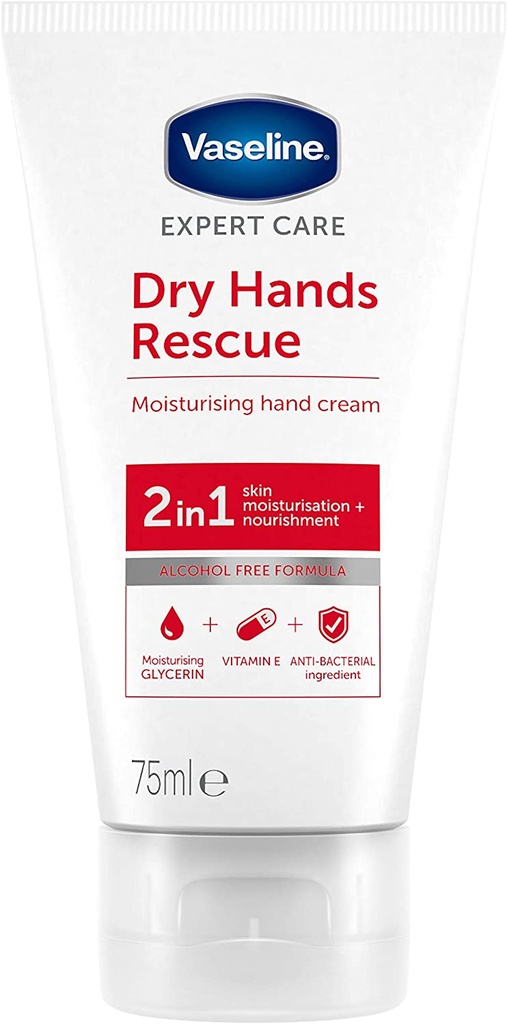 Vaseline Dry Hands RescueMoisturising hand Cream 2in1  75ml
