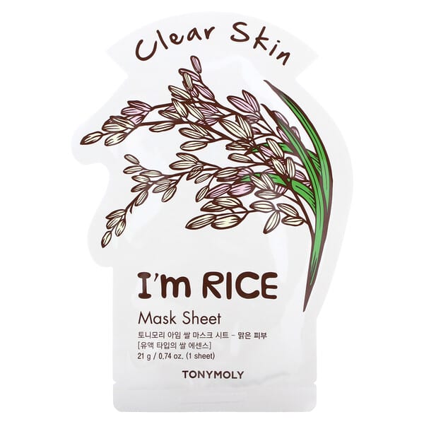 Tony Moly I'm Rice Clear Skin Beauty Mask Sheet 1 Sheet 0.74 oz (21 g)