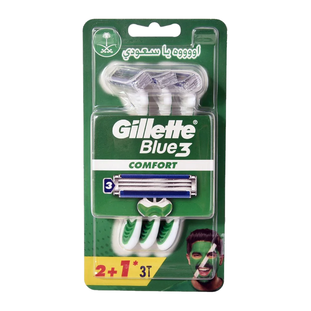 Gillette Blue3 Comfort 2+1 3 Pcs "saudi"