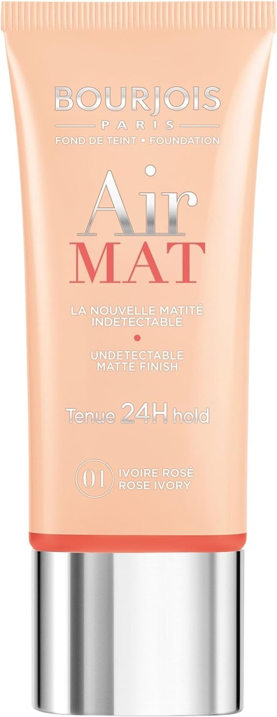Bourjois Air Mat 24h Foundation, 01 Rose Ivory, 30 Ml