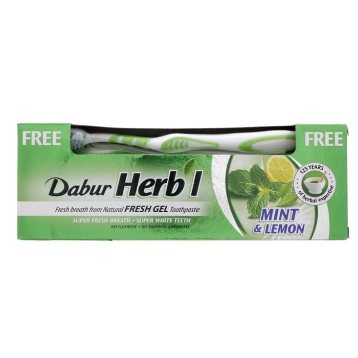 Dabur Herbal Fresh Gel Toothpaste 150 Gm + Toothbrush Free