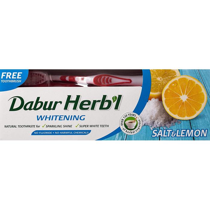 Dabur Herbal Whitening Toothpaste 150 Gm + Toothbrush Free