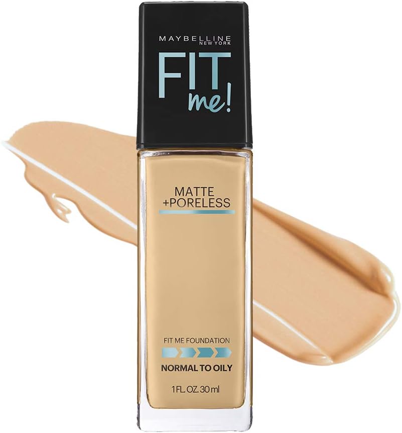 Maybelline New York Fit Me Matte+poreless Liquid Foundation (with Pump), 128 Warm Nude, 30ml