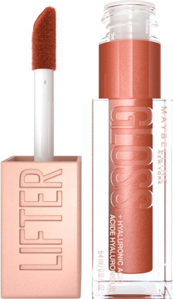 Maybelline Lifter Gloss, Hydrating Lip Gloss With Hyaluronic Acid, High Shine For Plumper Looking Lips, Copper, Terracotta Neutral, 0.18 Ounce