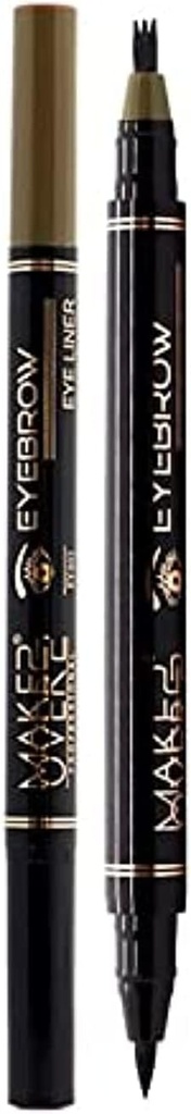 Make Over 22 2-in-1 Eyebrow And Eyeliner (black/soft Brown, Ey003)