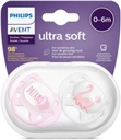 Philips Avent Soft Soother, 0-6 Months Girl Mix Deco