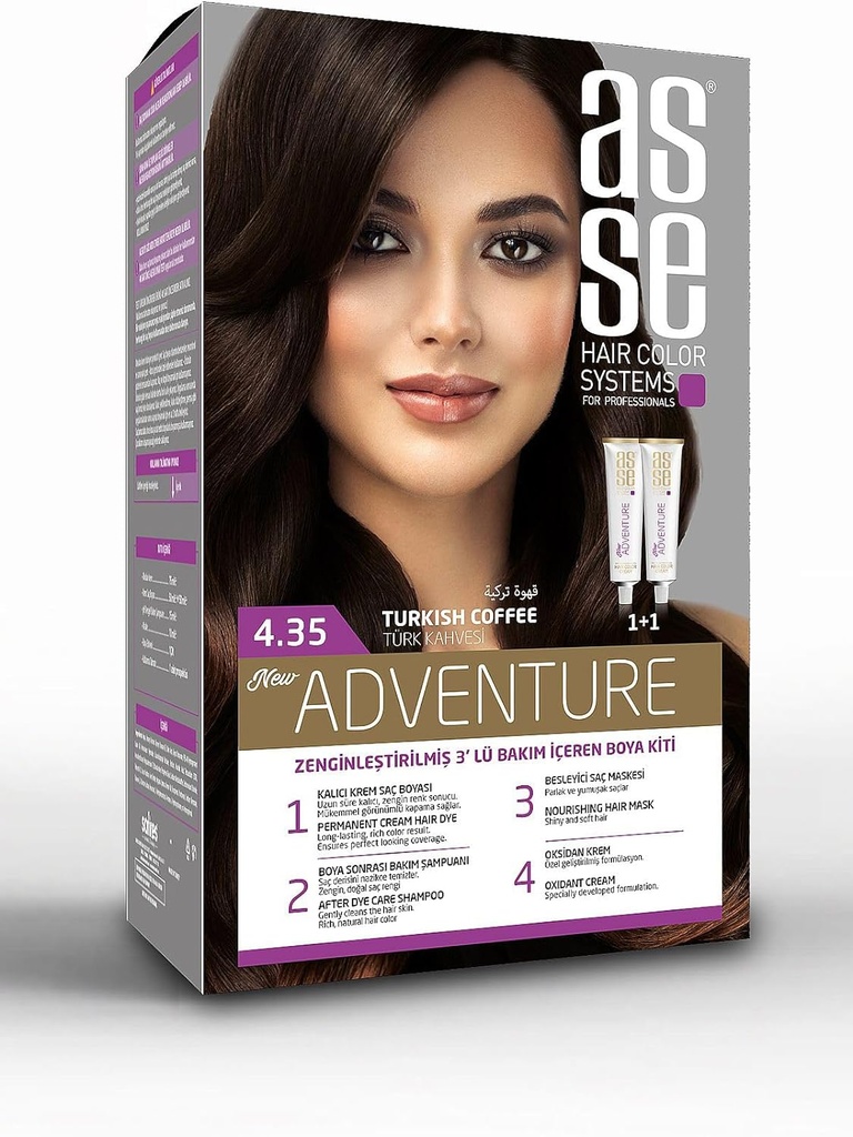 Asse Hair Dye Kit Turkish Coffee Color 4.35
