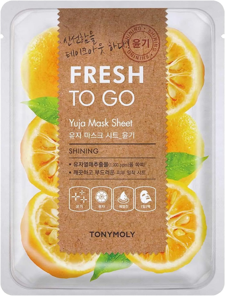 Tonymoly Fresh To Go Yuja Mask Sheet, 25g