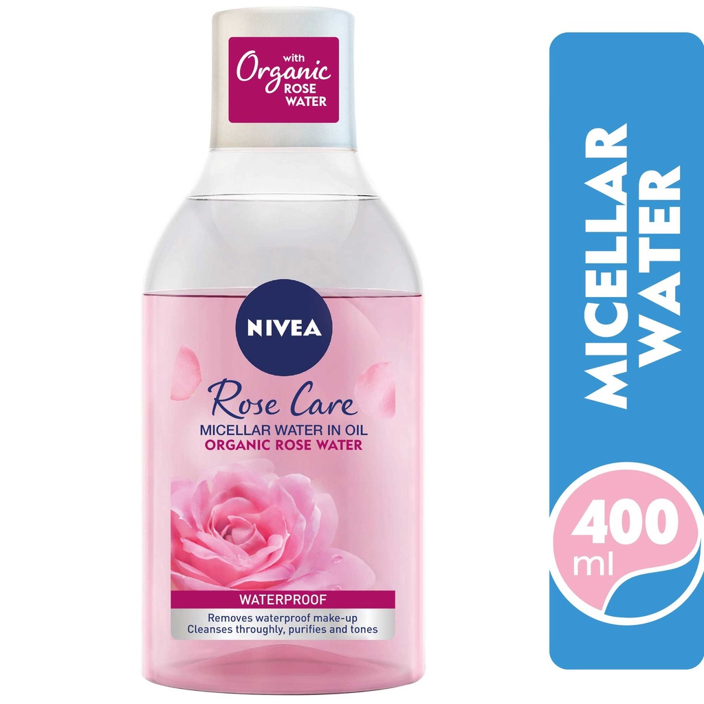 Nivea Face Micellar Water Makeup Remover Rose Care With Organic Rose All Skin Types 400ml