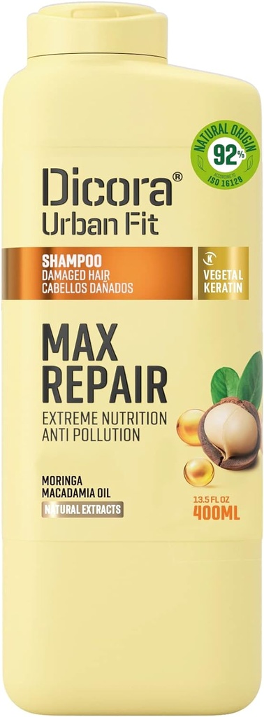 Dicora Urban Fit Shampoo For Damaged Hair, 400 Ml, White (aduf3020)