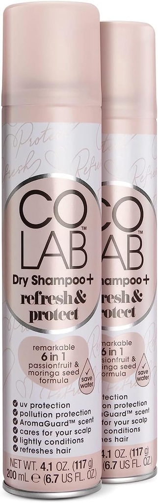 Colab+ Dry Shampoo, Refresh & Protect, 200ml, 2 Pack