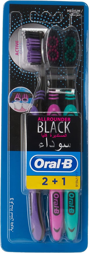 Oral-B Toothbrush Set Of 3 Black