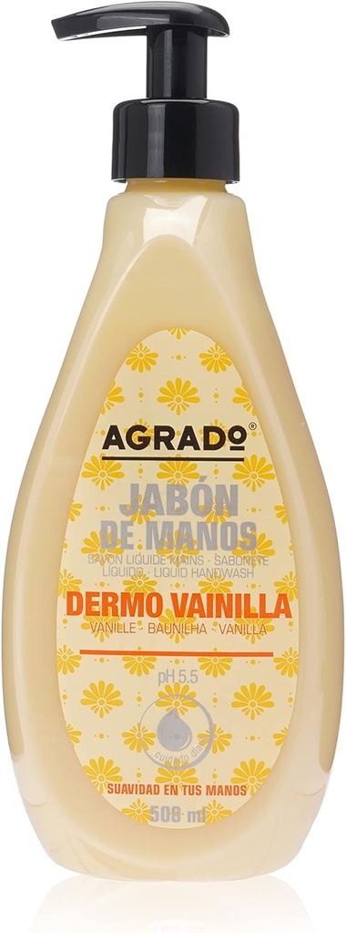 Agrado Dermo Vanilla Liquid Handwash 500 Ml, Orange