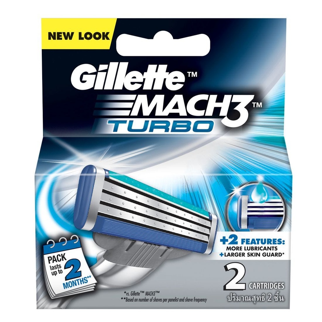 Gillette Mach3 Turbo Men's Razor + 1 Razor Blade Refill
