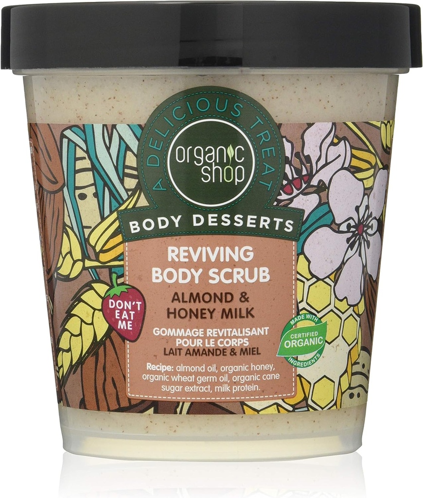 Organic Shop Body Desserts Almond & Honey Milk Body Scrub 450ml