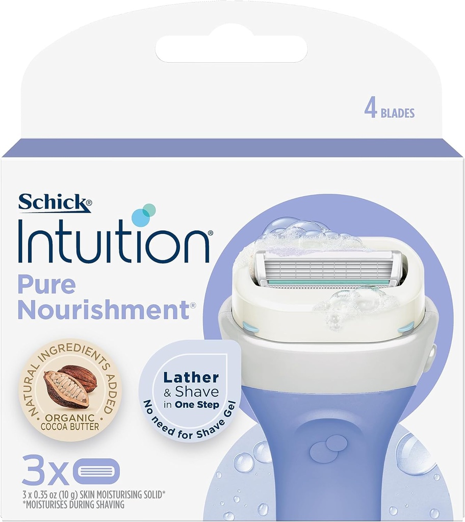 Schick Intuition Renewing Moisture, Pure Nourishment, Sensitive Care Women's Refill Razor Blades - 9 Count