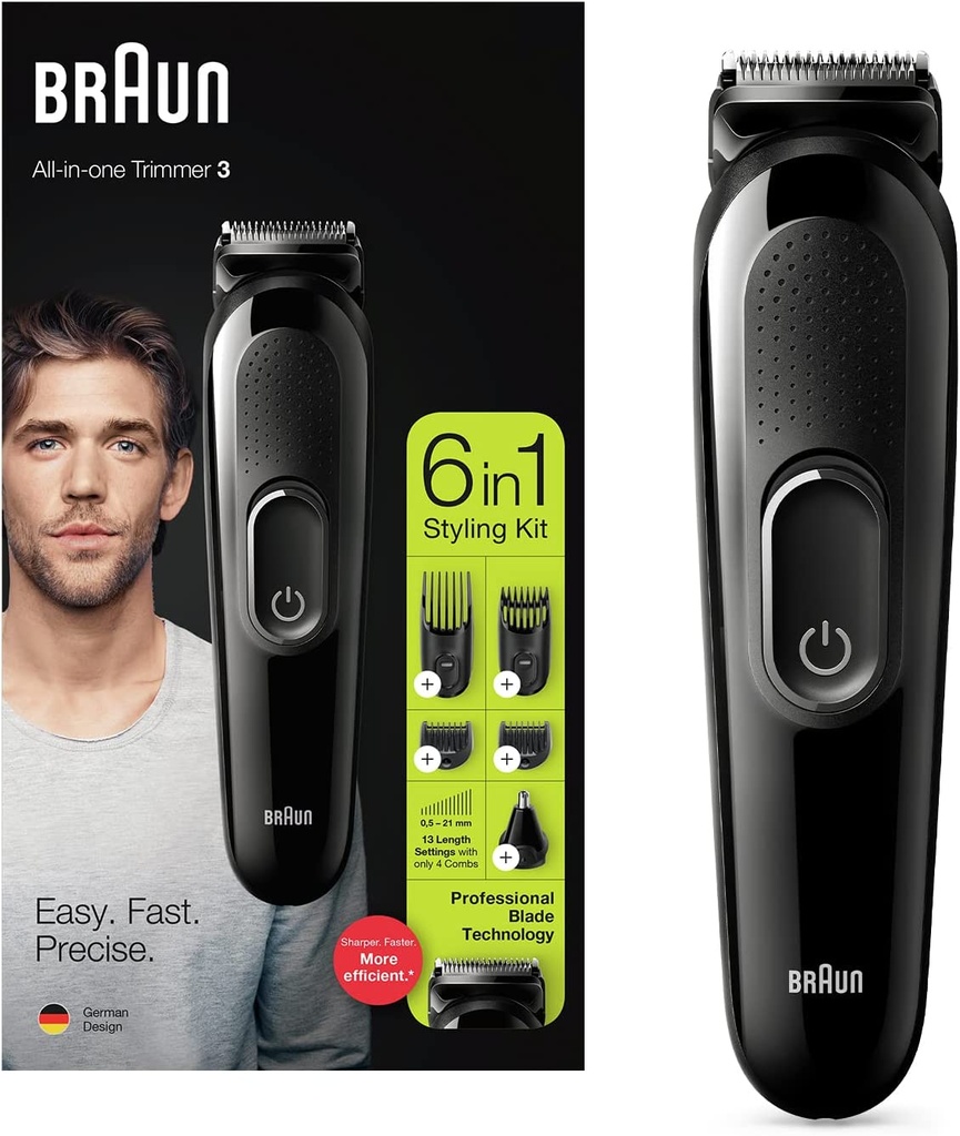 Braun Multi Grooming 6-in-1 Trimmer Kit Mgk3220 Black