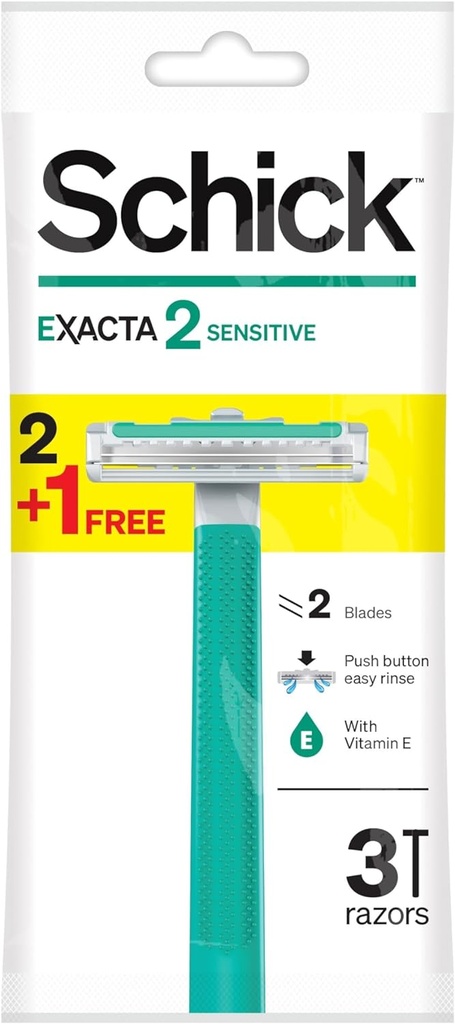 Schick Exacta 2 Precise Shave For Sensitive Skin, 3 Pieces - Pack Of 1