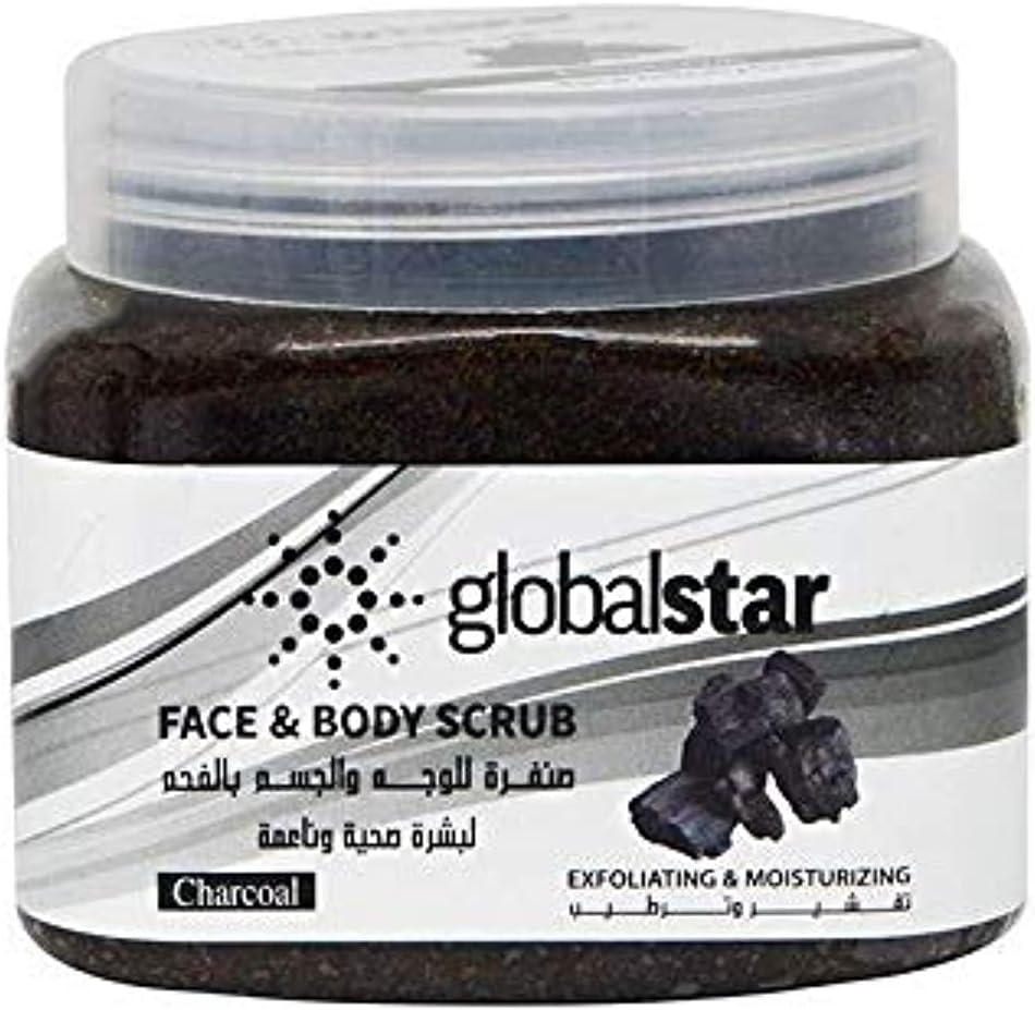 GlobalStar Charcoal Face And Body Scrub, 500 Ml, Multicolour