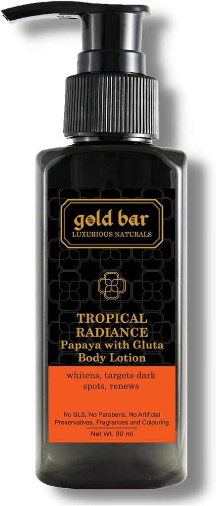 Gold Bar Tropical Radiance Body Lotion 80ml Whitens With Papaya & Gluta,targets Dark Spots