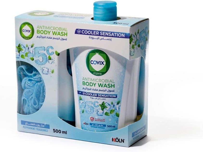Covix Antimicrobial Bodywash 500ml (cooler With Shower Loofah)