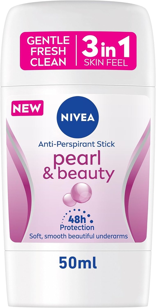 Nivea Antiperspirant Stick For Women, 48h Protection, Pearl & Beauty, 50ml