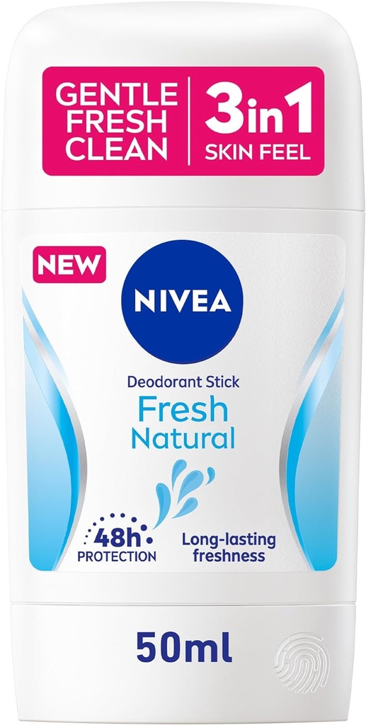 Nivea Deodorant Stick For Women, 48h Protection, Fresh Natural Ocean Extracts, 50ml