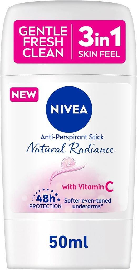 Nivea Antiperspirant Stick For Women, 48h Protection, Natural Radiance Vitamin C, 50ml