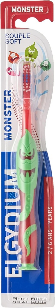 Elgydium Kids 2-6 Years Toothbrush Limited Edition Monster - Colour : Red And Green